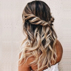 10. Floral Twisted Half Up, Half Down Hairstyle​